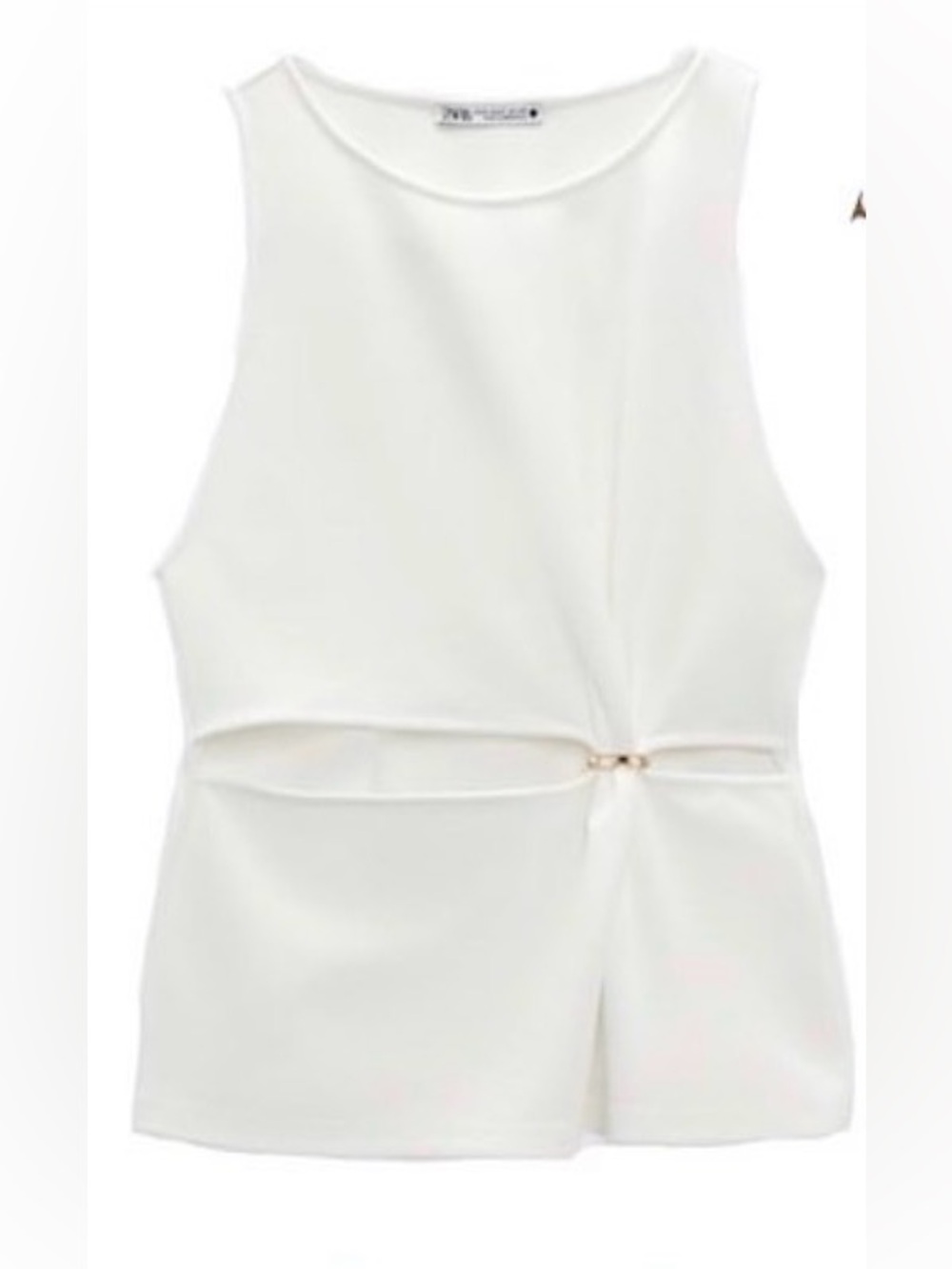 Zara Cut-Out Twist Front Tank Top White - Picture 11 of 13